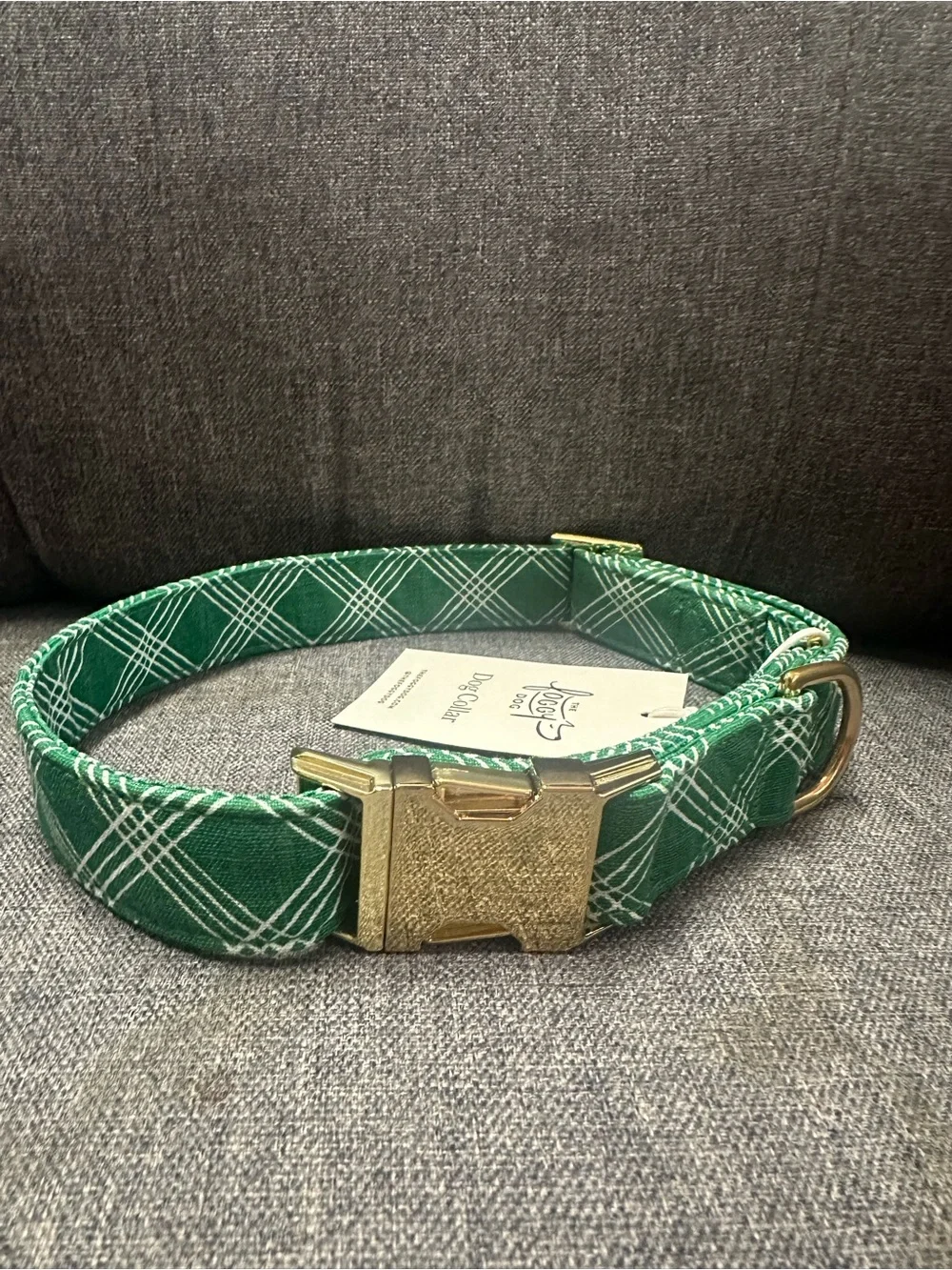 The Foggy Dog Emerald Plaid Dog Collar